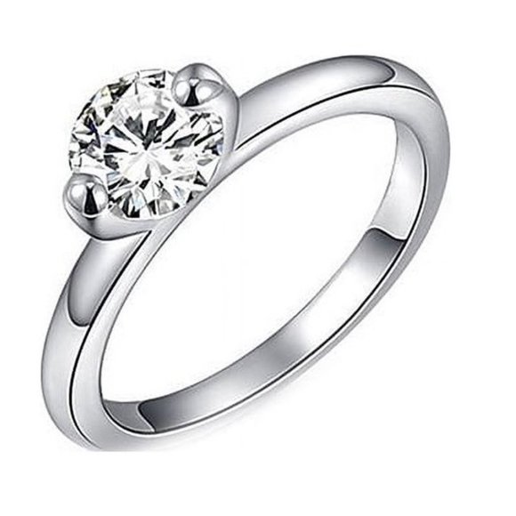 Simulated Diamond Solitaire Ring - Rose Gold - Picture 4 of 4